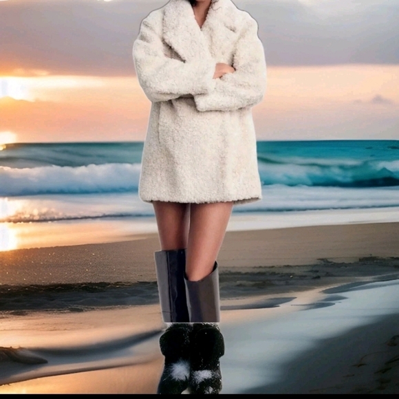 Zara Jackets & Blazers - ZARA Women's Oversized Faux Fur Coat (Oyster-white, US M/EUR M)
